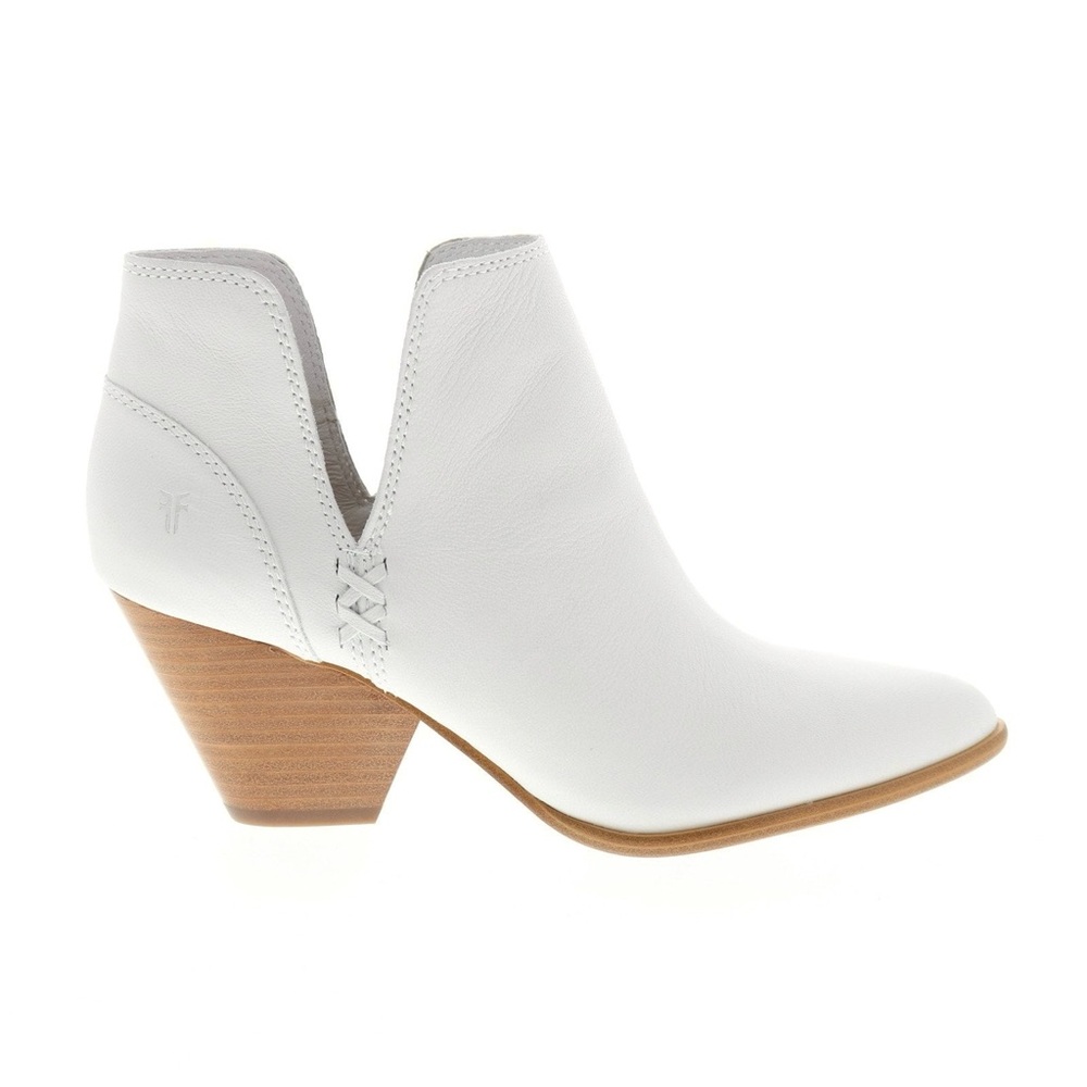 Cream White Frye Reina Cutout Booties Women’s Size 8 1/2 Leather Ankle Boots - Picture 7 of 7